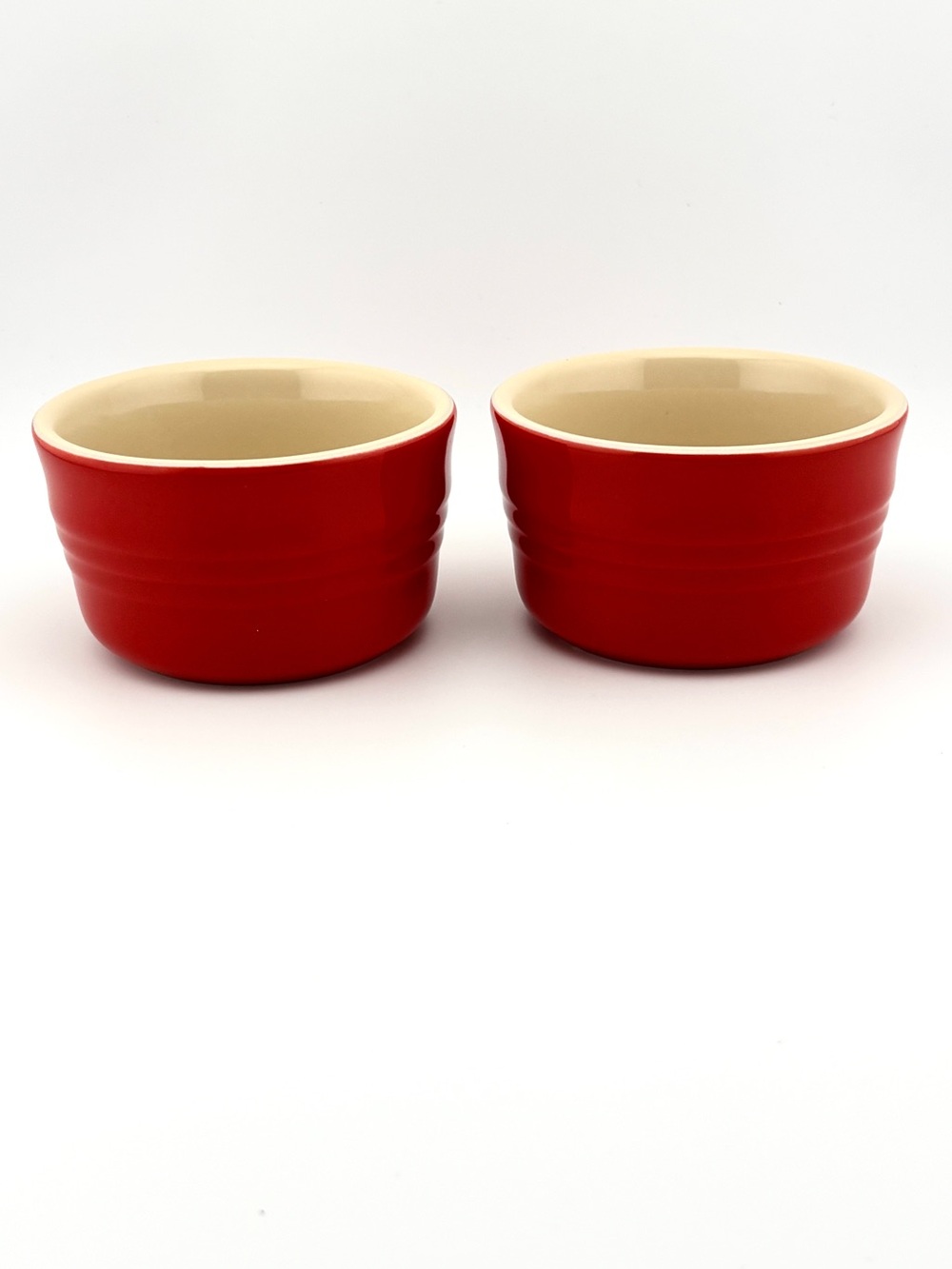 Set Of 2 Red Le Creuset Stoneware Ramekins